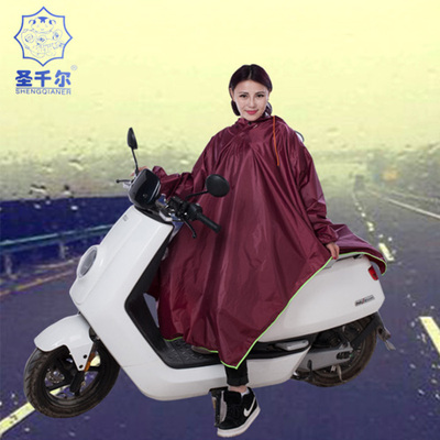 批发尼龙绸有袖雨衣成人单人雨披加大加肥PVC面料可送包装袋