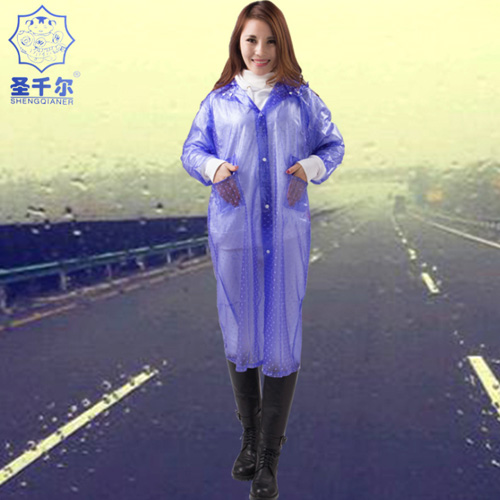 批发儿童背包式雨衣雅光透明点点连体雨衣厂家生产可定制LOGO