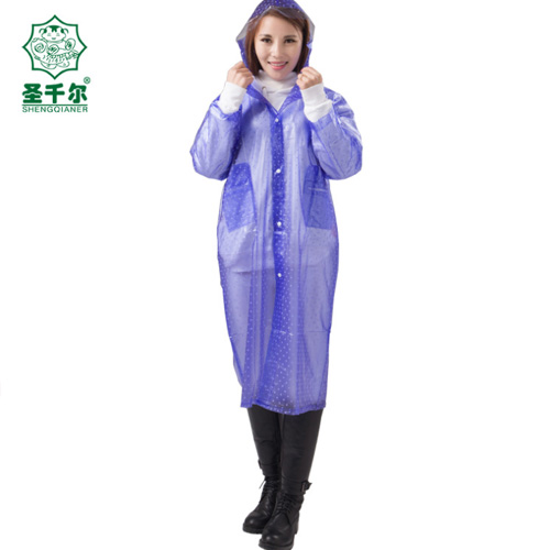 儿童水晶背包式雨衣 雅光透明点点 厂家生产可定制LOGO